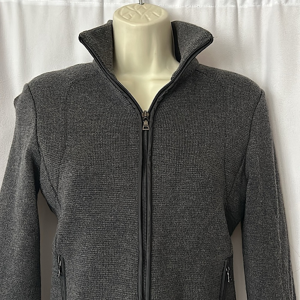 Prada Authenticated Charcoal Gray Wool Zip Up Jacket Coat **Sz 38/US Sz 2**🌺🌺 - Picture 3 of 7